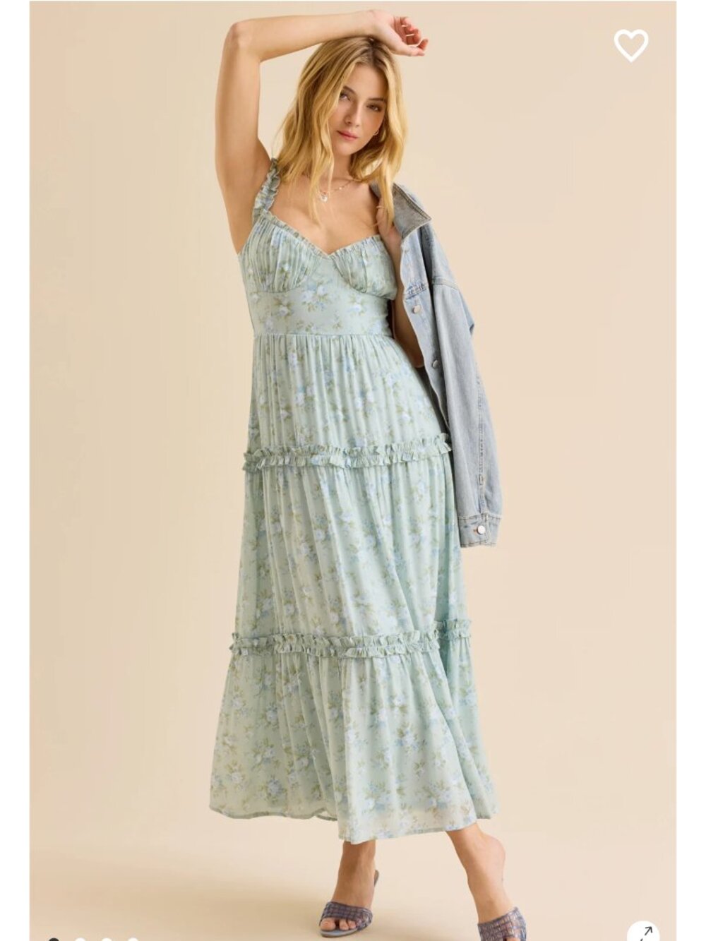 Altar'd State Pale Blue Floral Maxi Dress